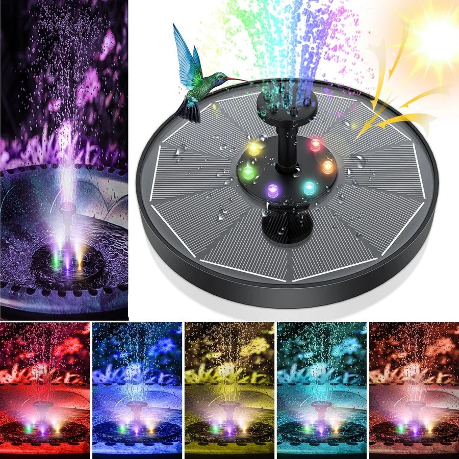 Solar Powered LED Water Fountain