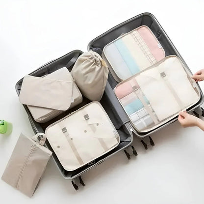 Compact 7 Piece Travel Packing Cube Set