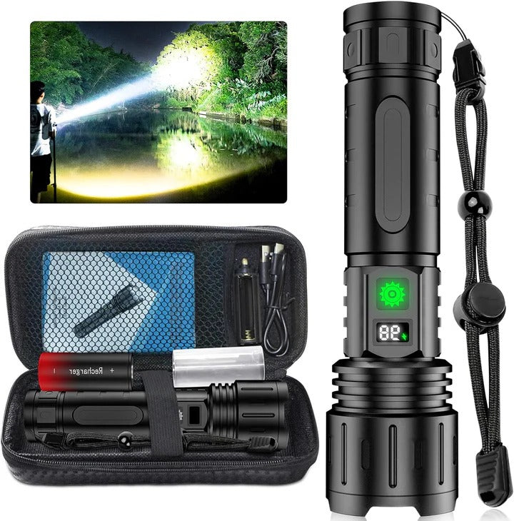 Bright Rechargeable LED Torch for Camping and Emergency - Fesara