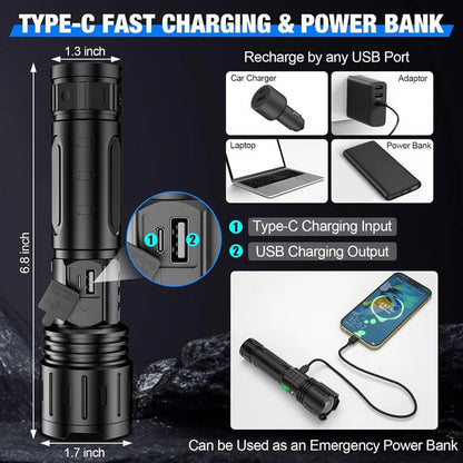 Bright Rechargeable LED Torch for Camping and Emergency