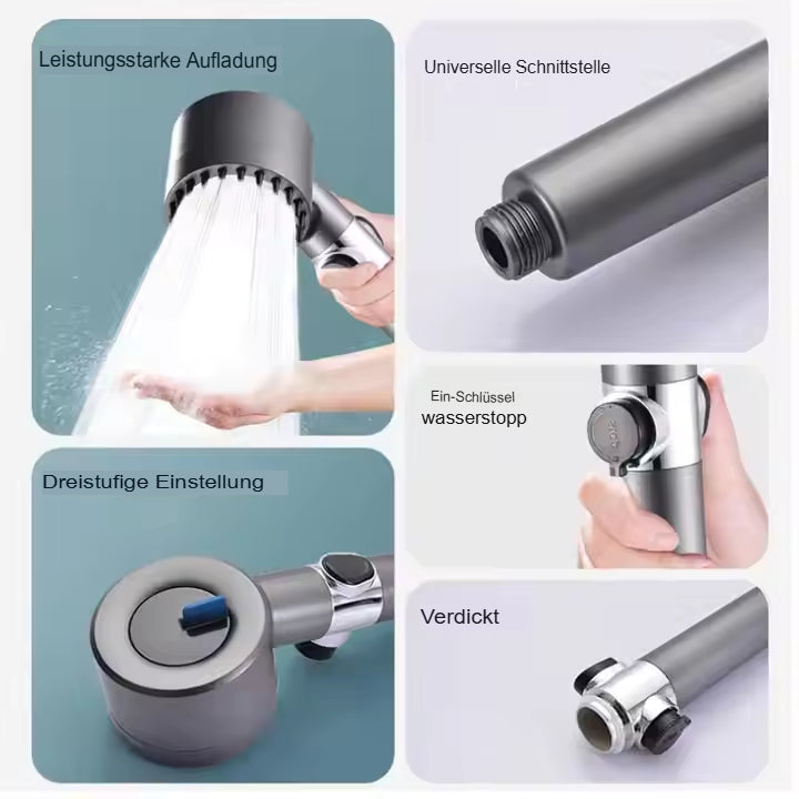 Strong Turbo Shower Head for Powerful Cleaning