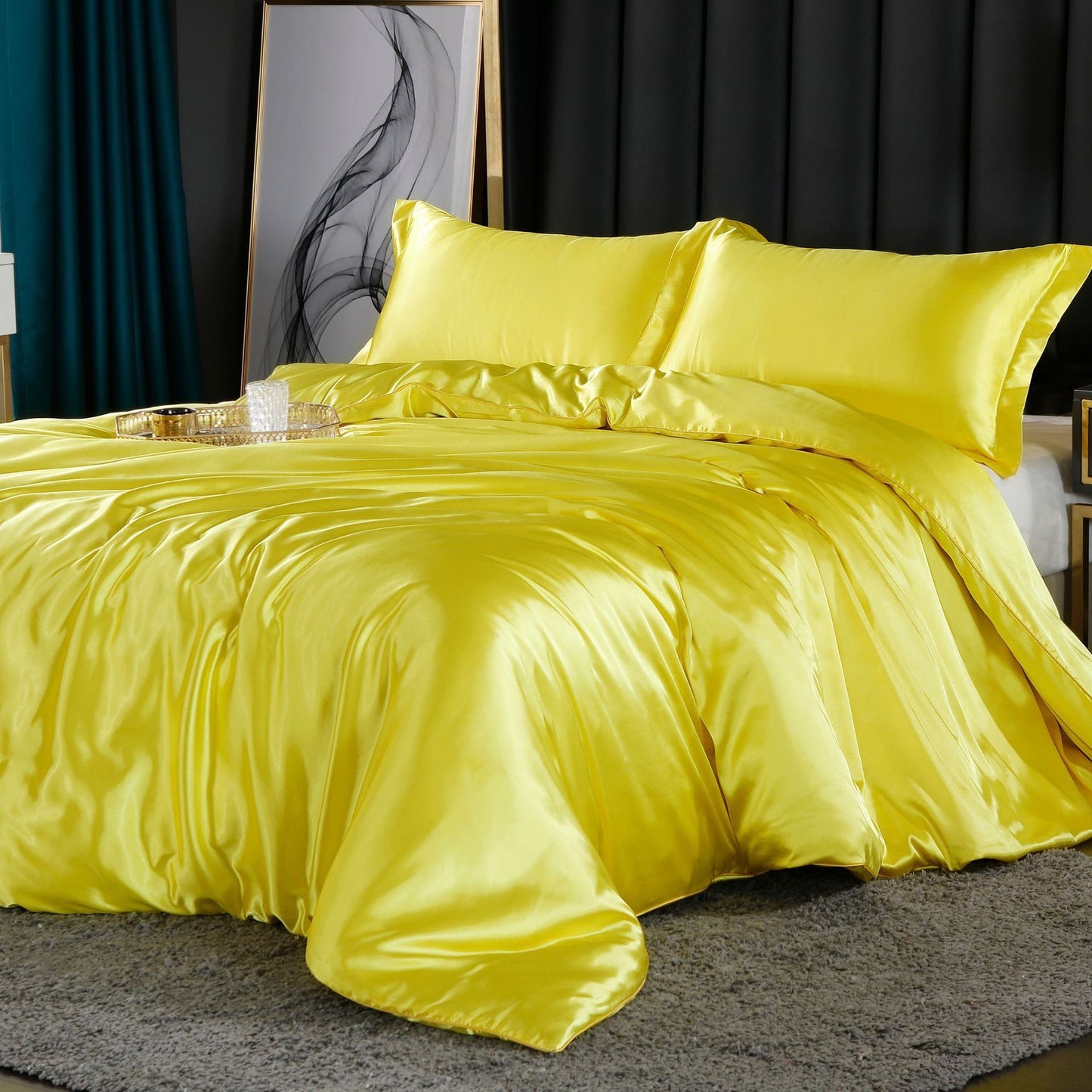 Soft Premium 4-Piece Silk Bed Set