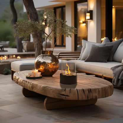 Round Glass Outdoor Table Lamp