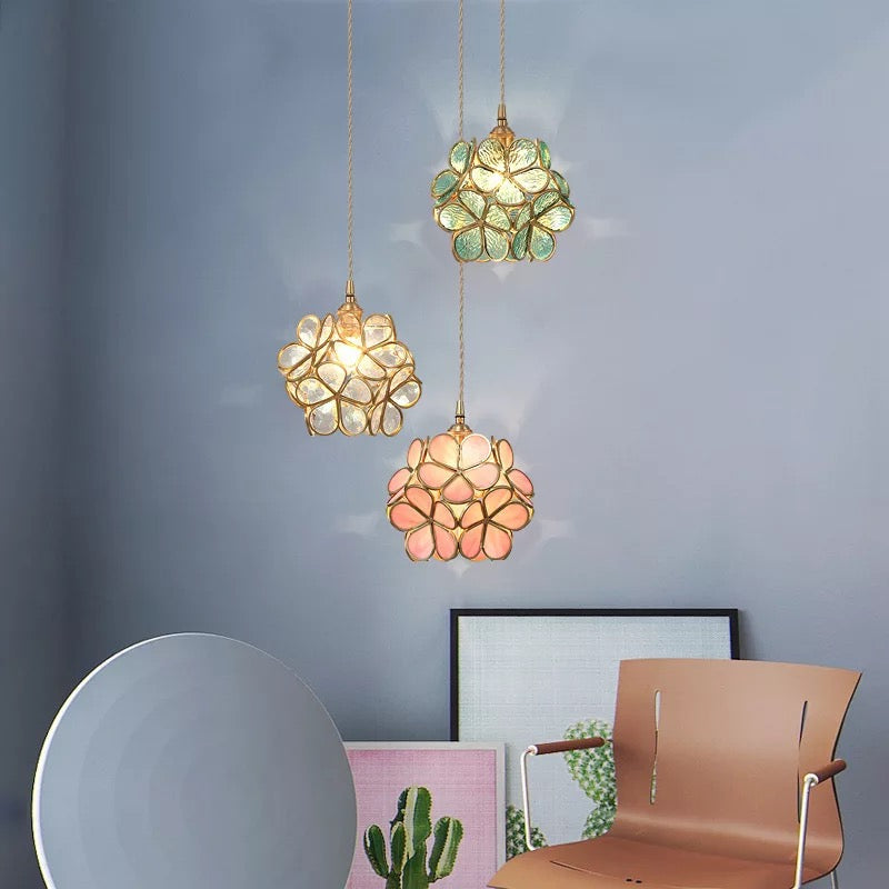 Stylish Floral Glass Hanging Light Fixture