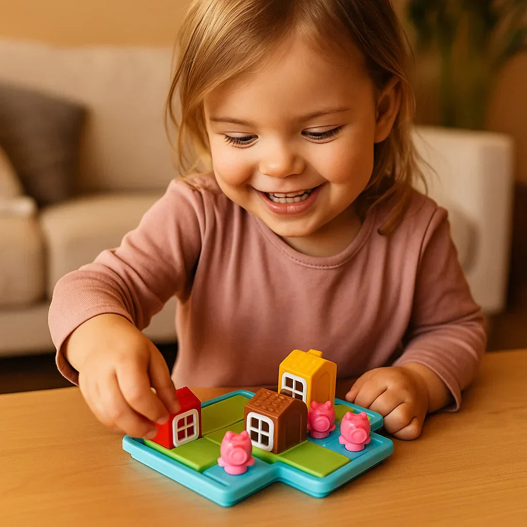 Educational 3 Little Pigs Wooden Puzzle Toy - Fesara