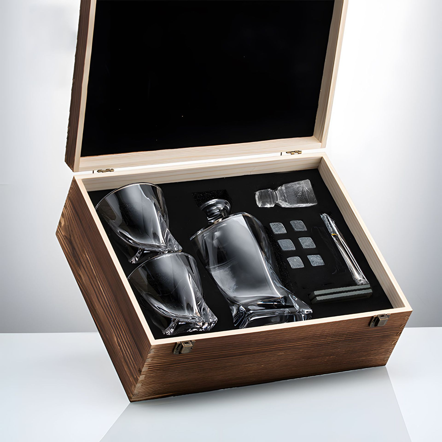 Elegant Glass Premium Whiskey Decanter Set