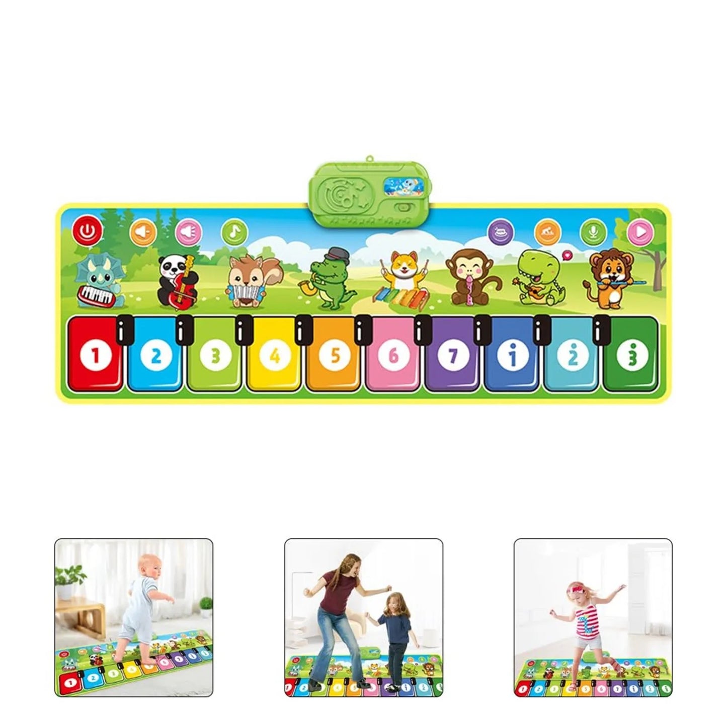 Fun Kids Piano Playmat with 8 Musical Instrument Sounds