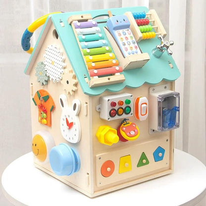 Natural Wood Learning House for Kids