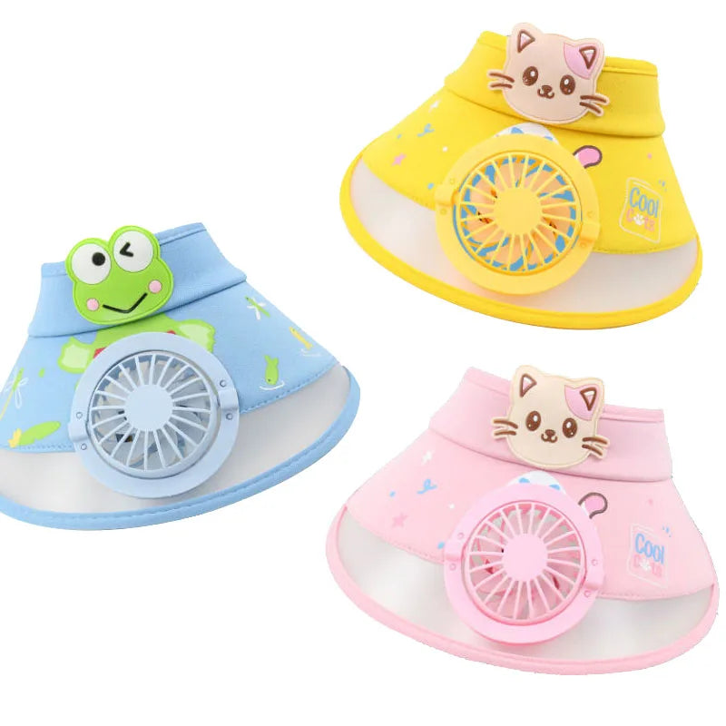 Kids Summer Sun Hat with Cooling Fan