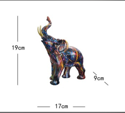 Vibrant Artistic Elephant Statue for Home Decoration