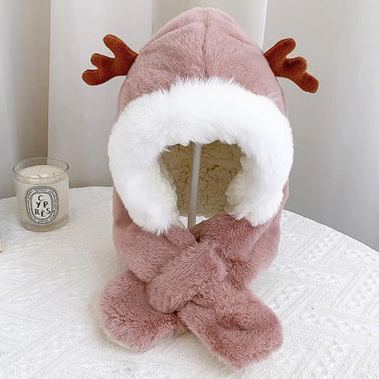 Soft Fleece Beanie Scarf Set for Winter