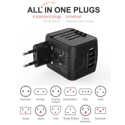 Compact Worldwide Travel Adapter Charger