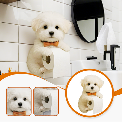 Fun Dog Bathroom Tissue Holder Dispenser