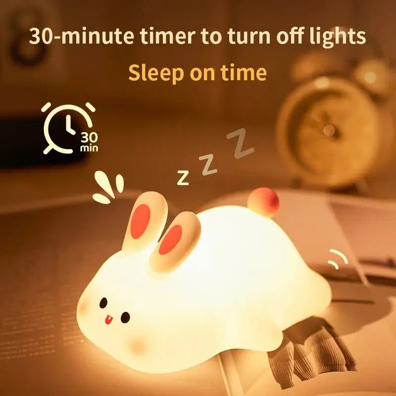 Cute Kids Night Lamp with Timer and Cute Animal Face