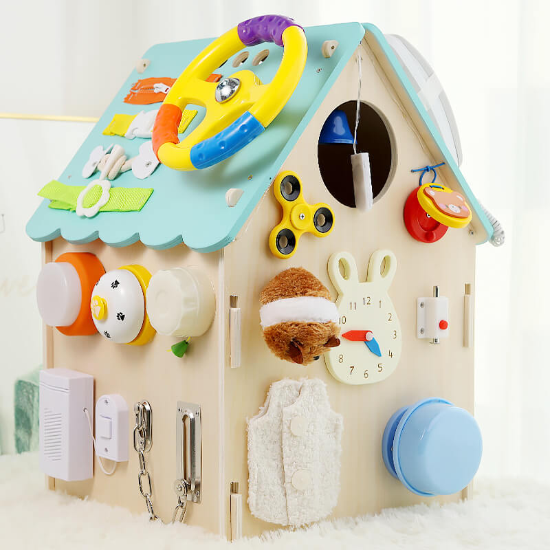 Natural Wood Learning House for Kids