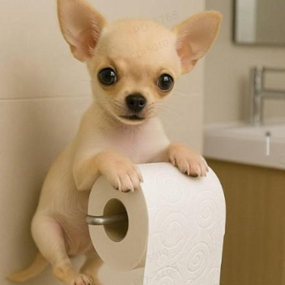 Fun Dog Bathroom Tissue Holder Dispenser