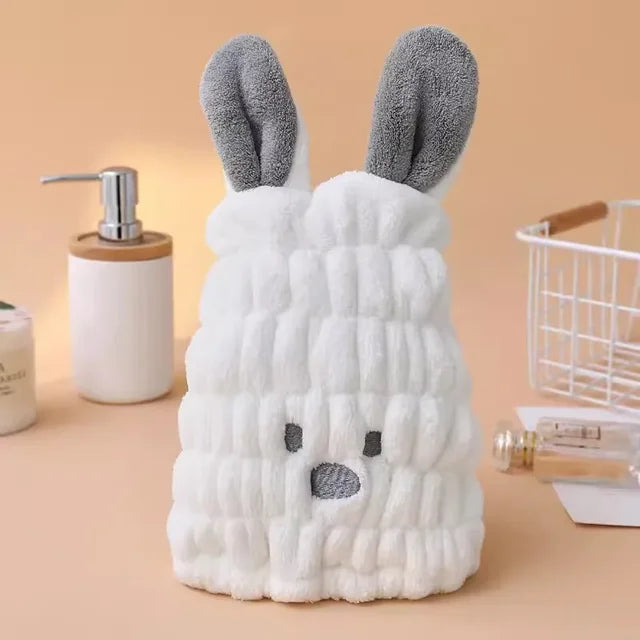 Soft & Fast Bunny Ear Microfiber Hair Towel Cap