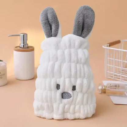 Soft & Fast Bunny Ear Microfiber Hair Towel Cap
