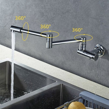 Space-Saving Folding Kitchen Faucet in Chrome Finish