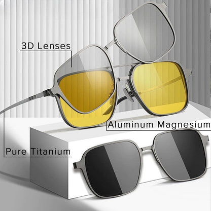 Strong Titanium Magnetic Clip On Sunglasses