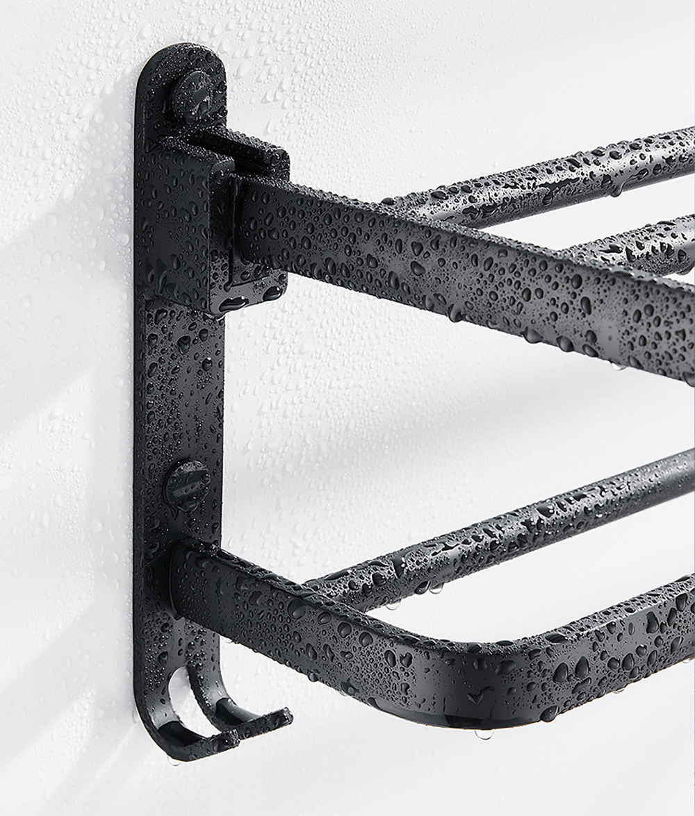 Space Saving Foldable Bathroom Towel Holder Rack