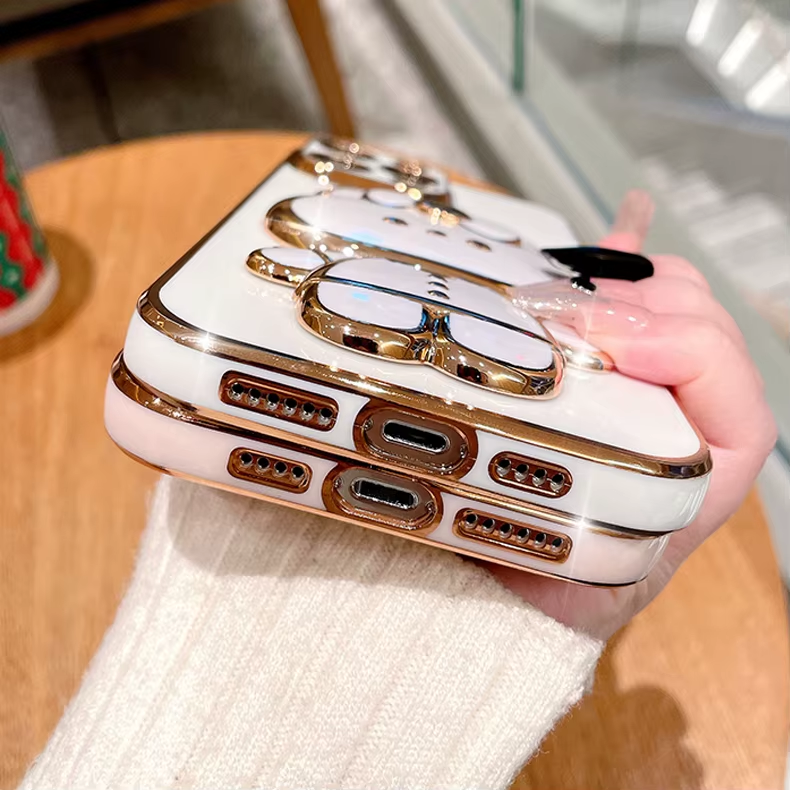 Cute 3D Rabbit Mirror Phone Case