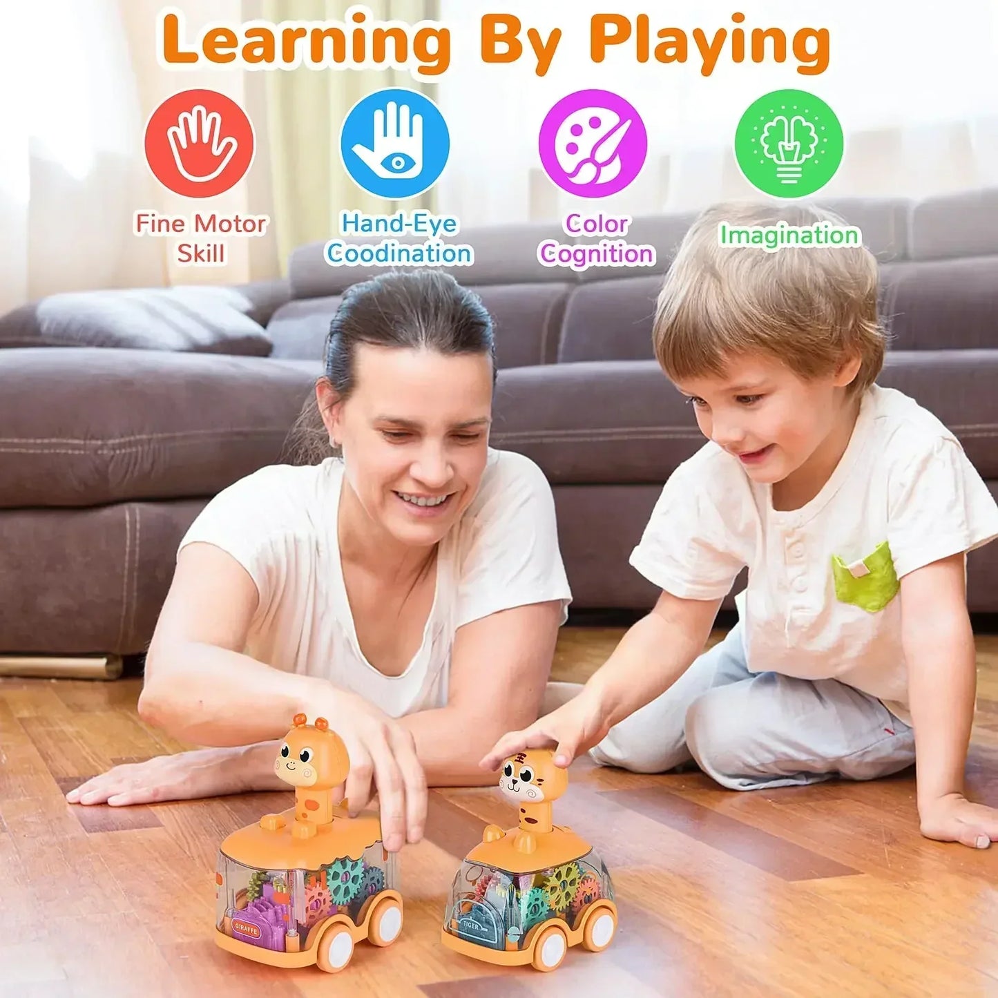 Clear Speedster Toy Car with Lights and Moving Parts