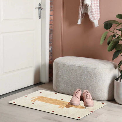 Cute Dachshund Plush Kids Bedroom Rug