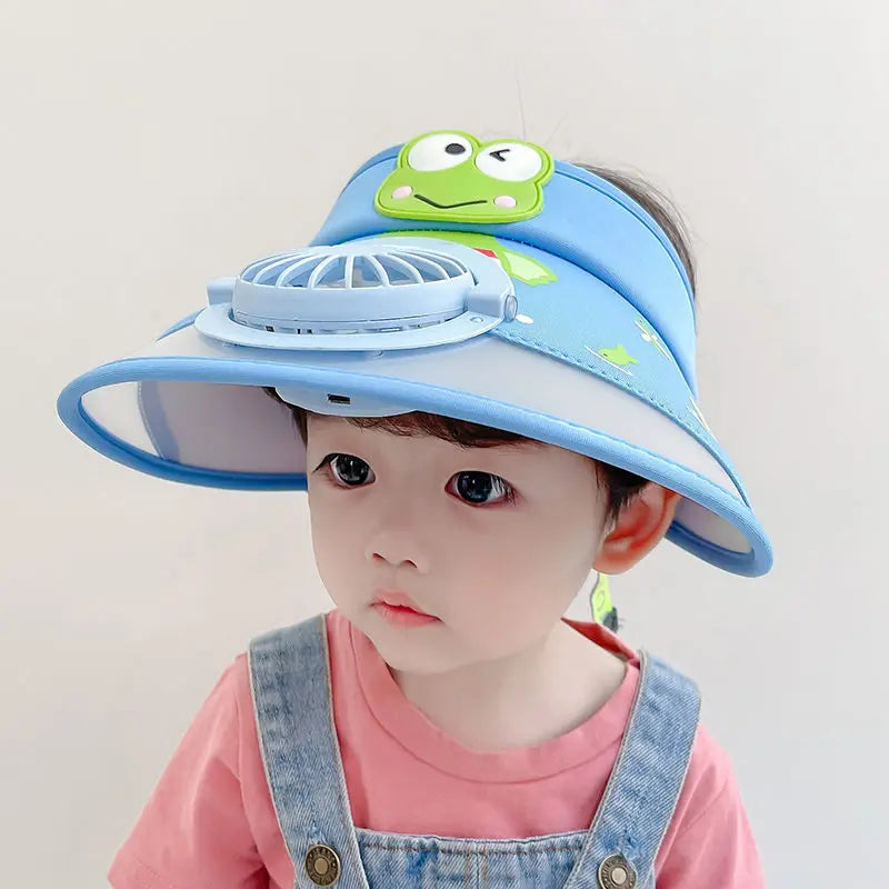 Kids Summer Sun Hat with Cooling Fan