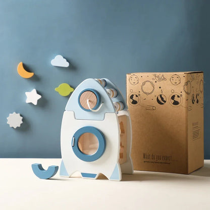 Natural Wood Space Building Blocks Set