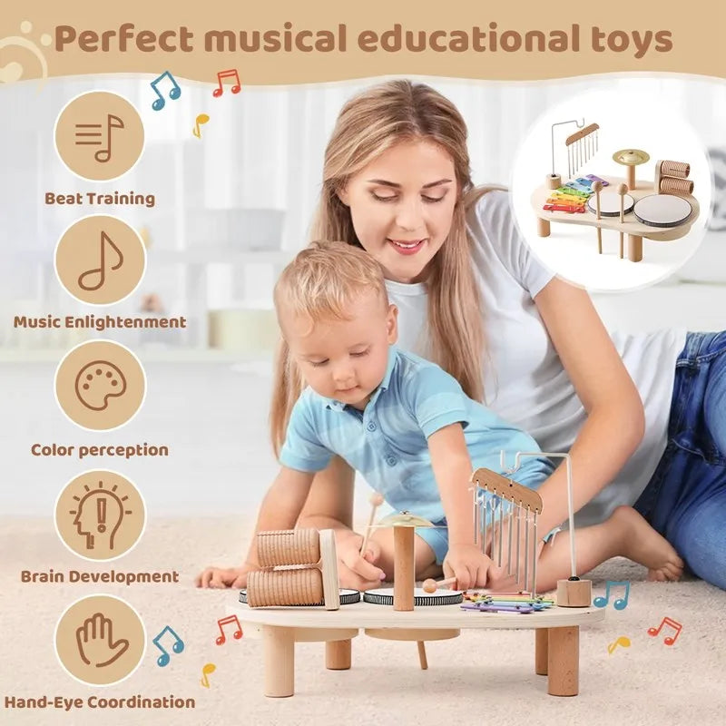 Natural Wood Baby Music Set Montessori Toy