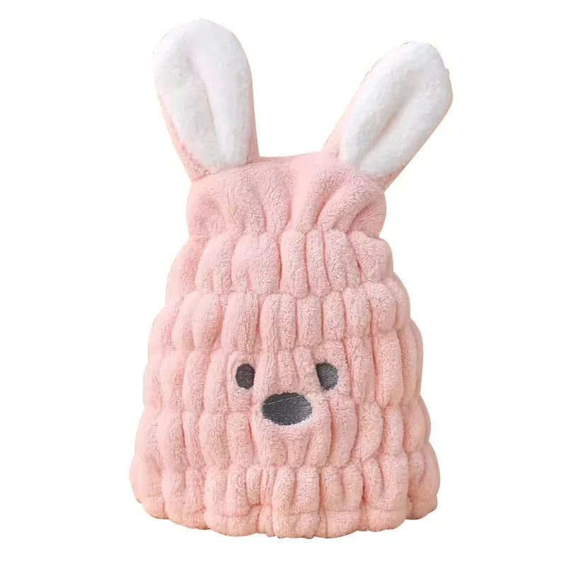 Soft & Fast Bunny Ear Microfiber Hair Towel Cap