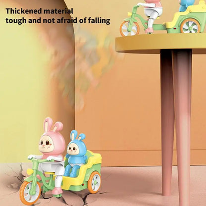 Colorful Kids Bike Toy with Cute Rabbit Trailer