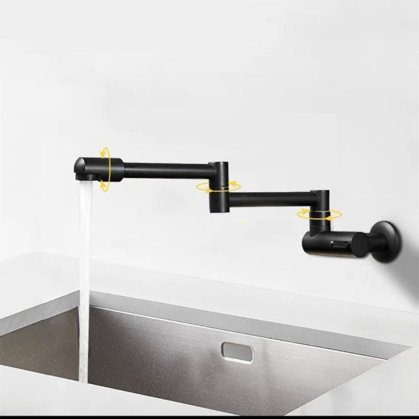 Space-Saving Folding Kitchen Faucet in Chrome Finish