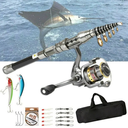 Compact Travel Fishing Rod Reel Combo Set - Fesara