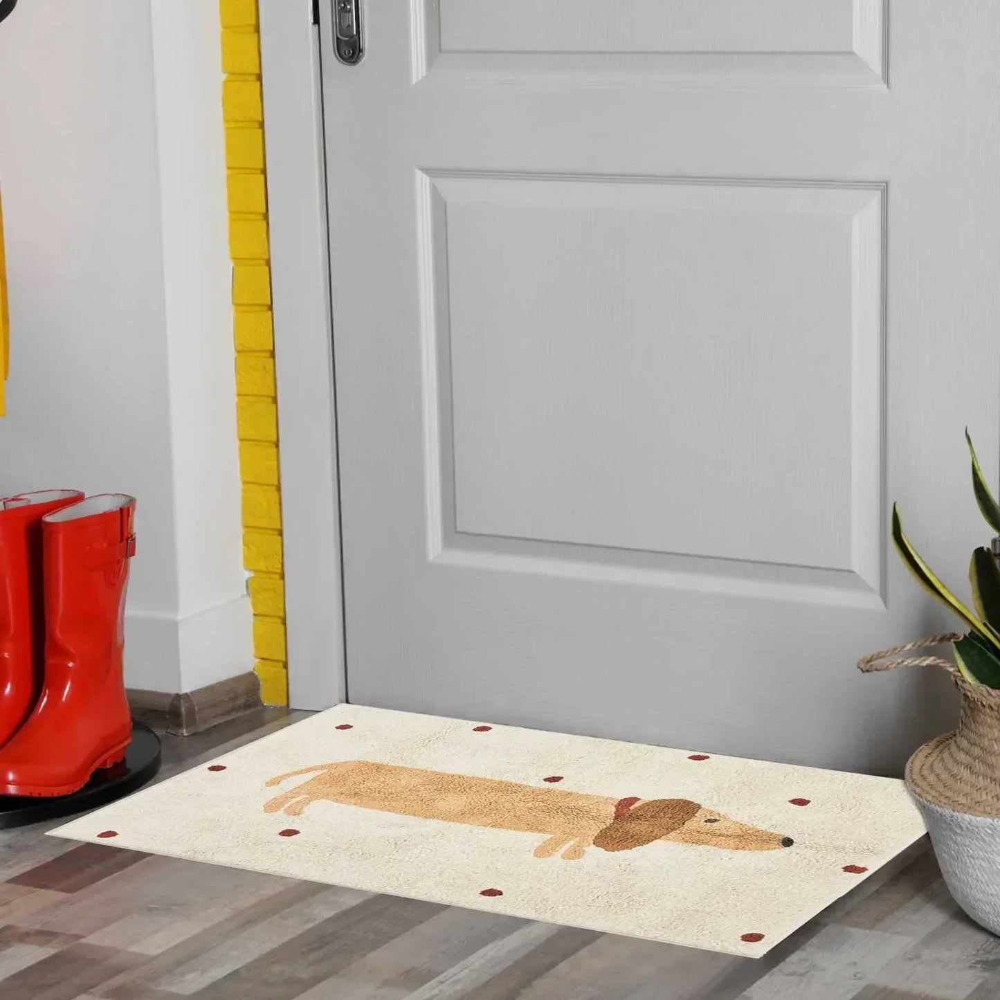 Cute Dachshund Plush Kids Bedroom Rug