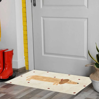 Cute Dachshund Plush Kids Bedroom Rug