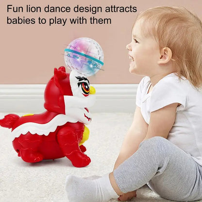 Fun Musical Lion Figurine with Colorful LED Lights - Fesara