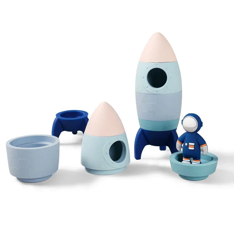 Natural Wood Space Building Blocks Set - Fesara