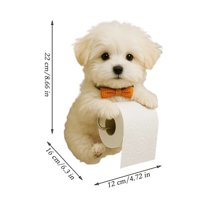 Fun Dog Bathroom Tissue Holder Dispenser