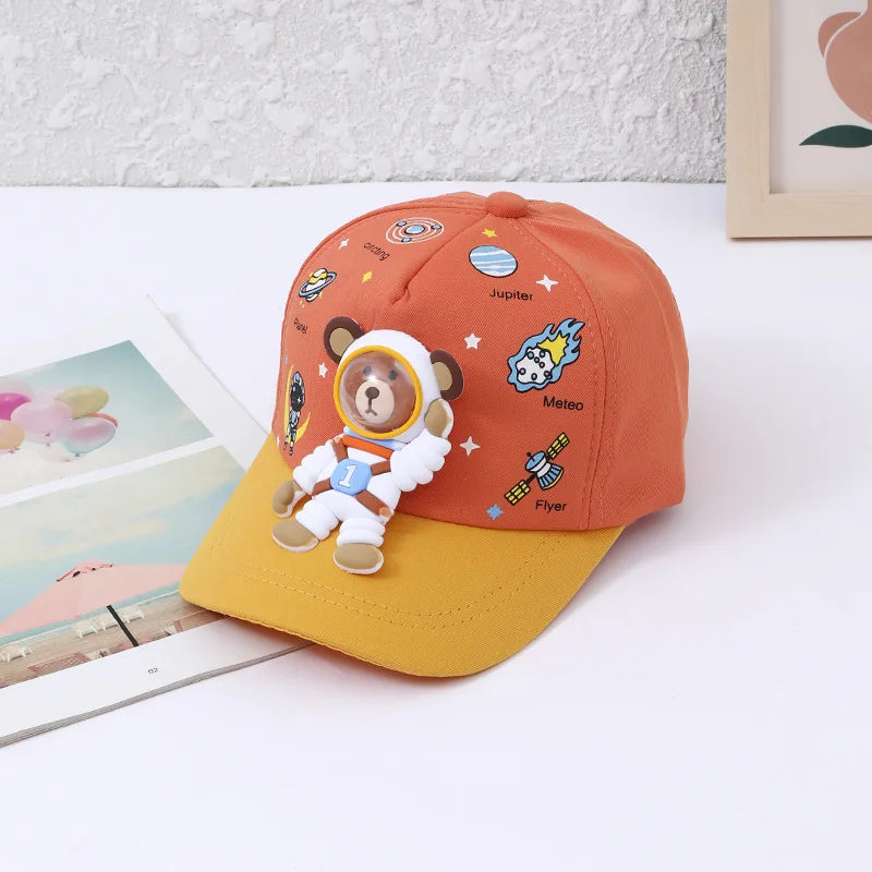 Fun Kids Baseball Cap with Cute Bear Design