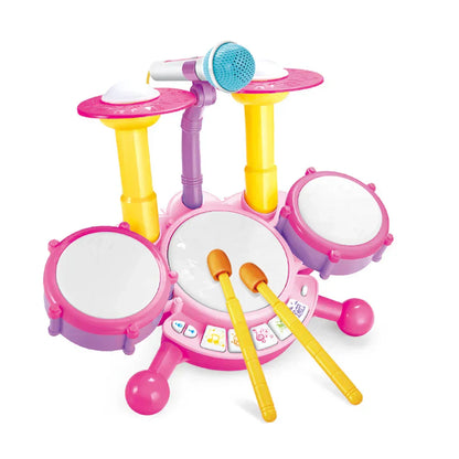Kids Electronic Drum Kit with Lights and Music Sounds - Fesara