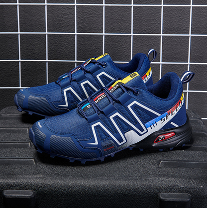 Tough Waterproof Hiking Boots in Blue and Green