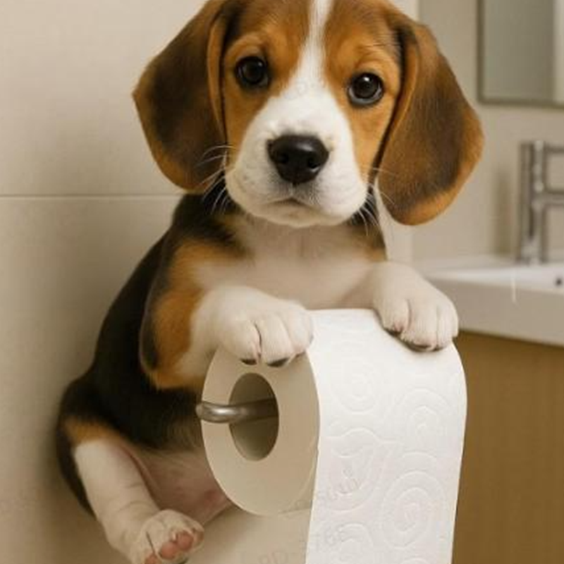 Fun Dog Bathroom Tissue Holder Dispenser - Fesara