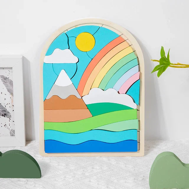 Colorful Kids Rainbow Building Blocks