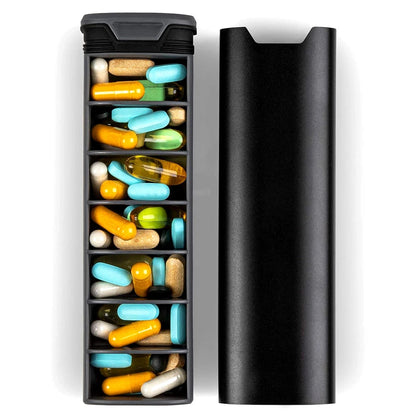 Compact Daily Pill Box - Wooden Medication Organizer