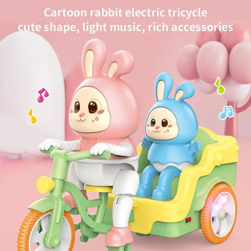 Colorful Kids Bike Toy with Cute Rabbit Trailer