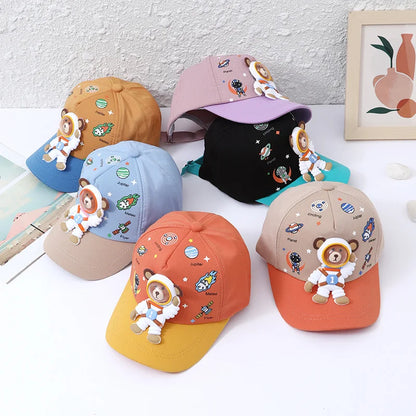 Fun Kids Baseball Cap with Cute Bear Design