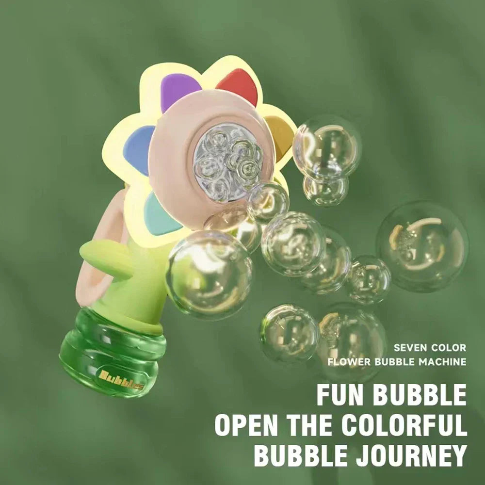 Colorful Kids Flower Bubble Gun