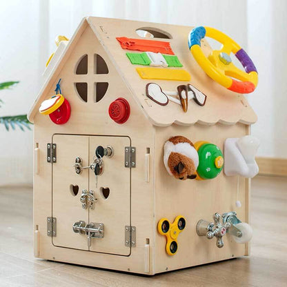 Natural Wood Learning House for Kids